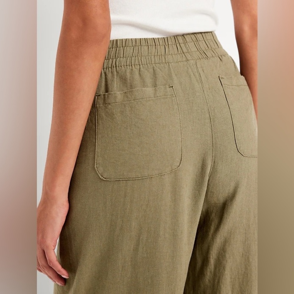 NEW! Old Navy Kombu Green High-Waisted Linen-Blend Wide-Leg Pants -#683290 🩷🪕 - Picture 8 of 8